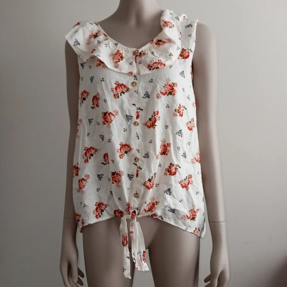 New floral print front tie blouse - Picture 6 of 6